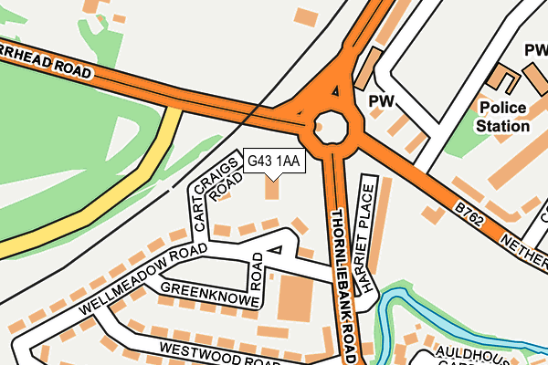 G43 1AA map - OS OpenMap – Local (Ordnance Survey)