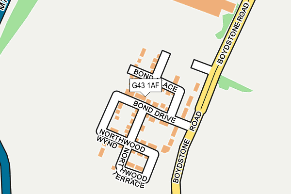 G43 1AF map - OS OpenMap – Local (Ordnance Survey)