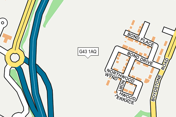 G43 1AQ map - OS OpenMap – Local (Ordnance Survey)