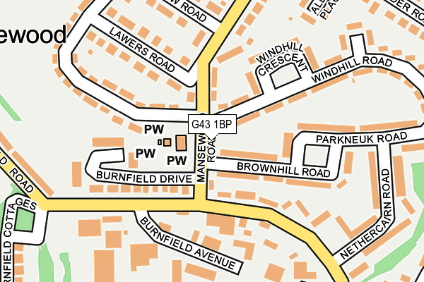 G43 1BP map - OS OpenMap – Local (Ordnance Survey)