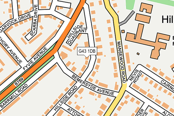 G43 1DB map - OS OpenMap – Local (Ordnance Survey)