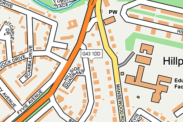 G43 1DD map - OS OpenMap – Local (Ordnance Survey)