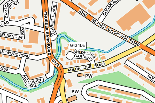 G43 1DE map - OS OpenMap – Local (Ordnance Survey)