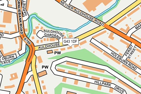 G43 1DF map - OS OpenMap – Local (Ordnance Survey)