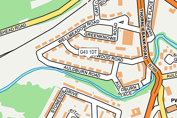 G43 1DT map - OS OpenMap – Local (Ordnance Survey)