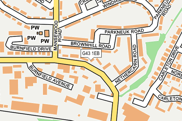 G43 1EB map - OS OpenMap – Local (Ordnance Survey)