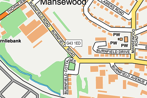 G43 1ED map - OS OpenMap – Local (Ordnance Survey)