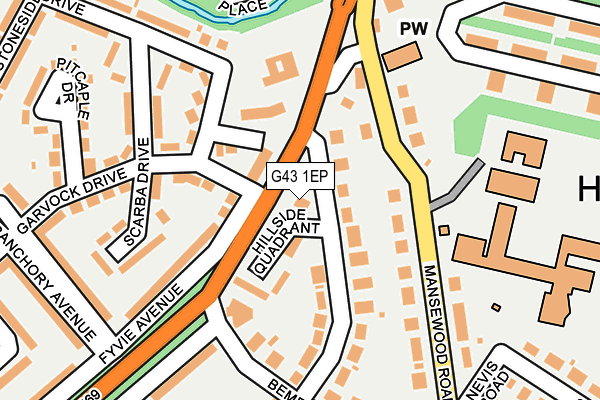 G43 1EP map - OS OpenMap – Local (Ordnance Survey)