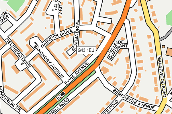 G43 1EU map - OS OpenMap – Local (Ordnance Survey)