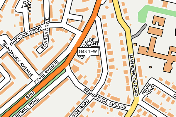 G43 1EW map - OS OpenMap – Local (Ordnance Survey)