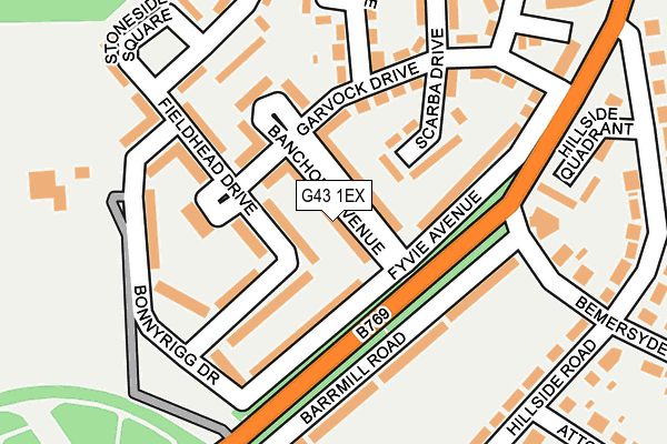 G43 1EX map - OS OpenMap – Local (Ordnance Survey)