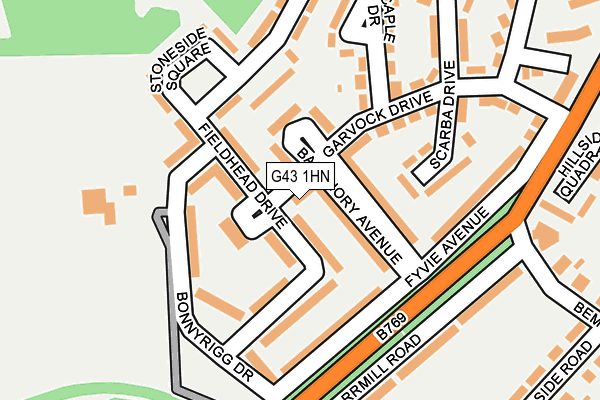 G43 1HN map - OS OpenMap – Local (Ordnance Survey)