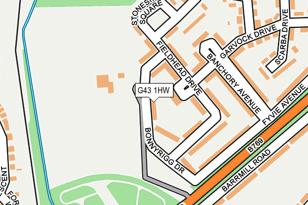 G43 1HW map - OS OpenMap – Local (Ordnance Survey)