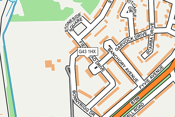 G43 1HX map - OS OpenMap – Local (Ordnance Survey)