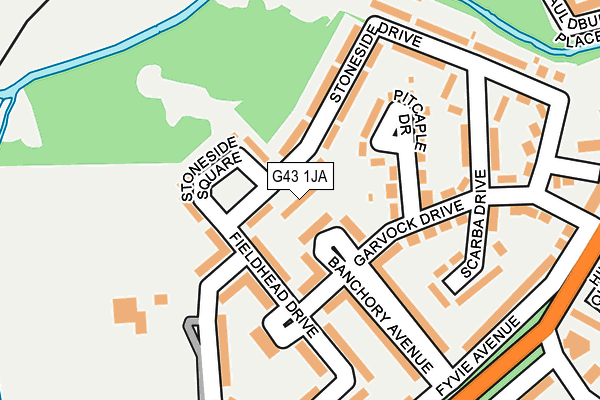 G43 1JA map - OS OpenMap – Local (Ordnance Survey)