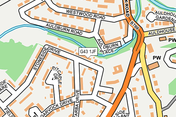 G43 1JF map - OS OpenMap – Local (Ordnance Survey)