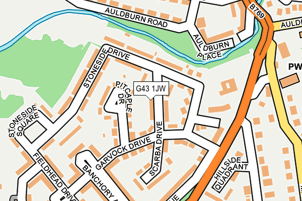 G43 1JW map - OS OpenMap – Local (Ordnance Survey)