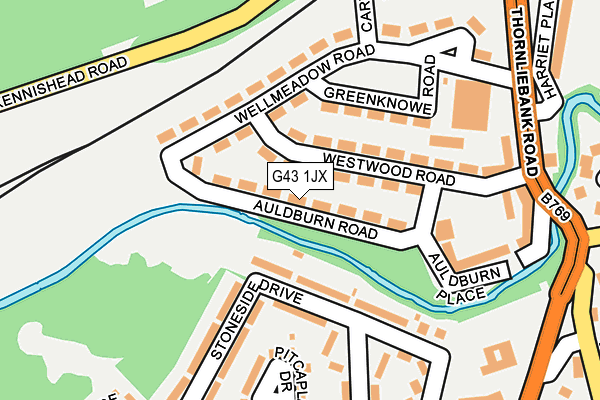 G43 1JX map - OS OpenMap – Local (Ordnance Survey)