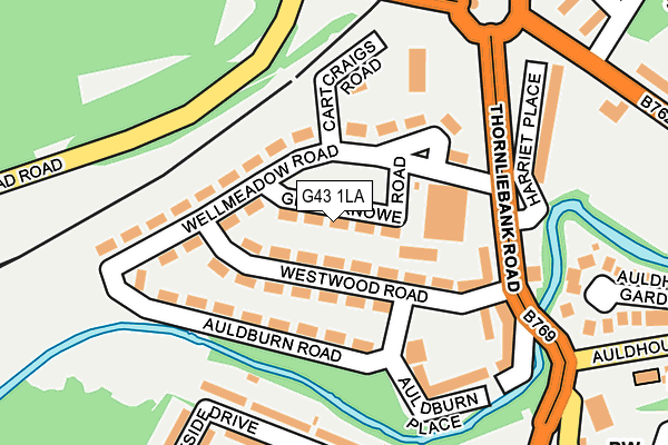 G43 1LA map - OS OpenMap – Local (Ordnance Survey)
