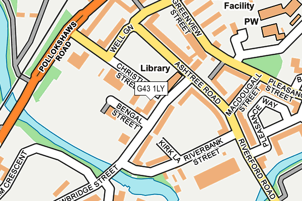 G43 1LY map - OS OpenMap – Local (Ordnance Survey)