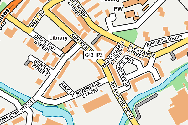 G43 1PZ map - OS OpenMap – Local (Ordnance Survey)