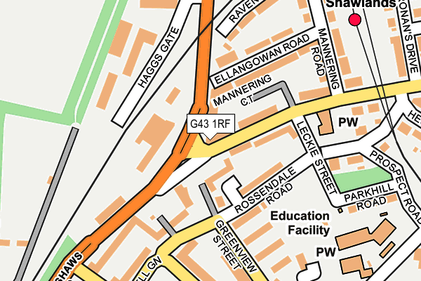 G43 1RF map - OS OpenMap – Local (Ordnance Survey)