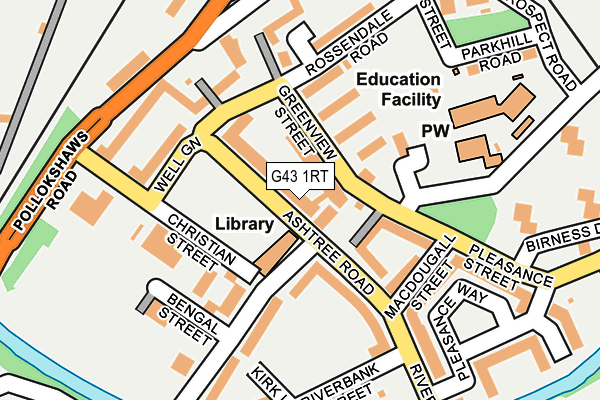 G43 1RT map - OS OpenMap – Local (Ordnance Survey)