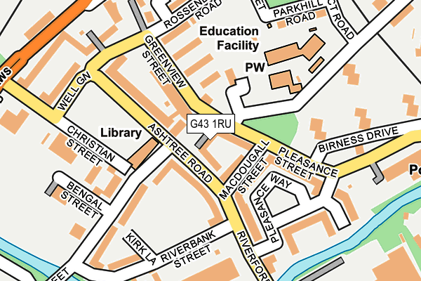 G43 1RU map - OS OpenMap – Local (Ordnance Survey)
