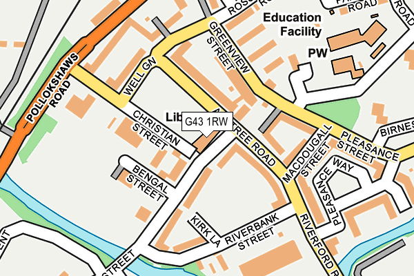 G43 1RW map - OS OpenMap – Local (Ordnance Survey)