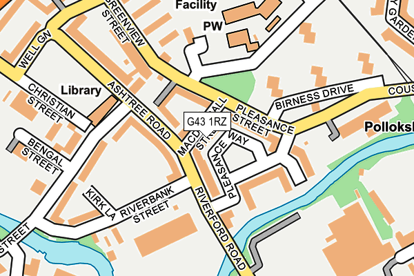 G43 1RZ map - OS OpenMap – Local (Ordnance Survey)