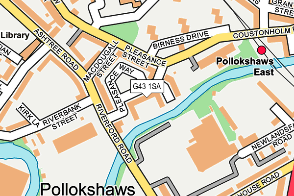 G43 1SA map - OS OpenMap – Local (Ordnance Survey)