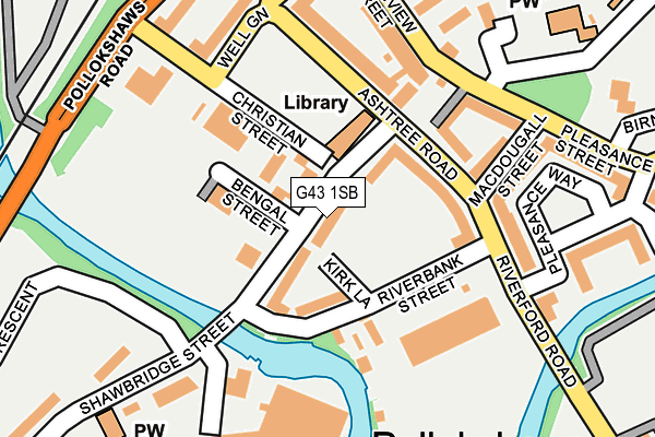 G43 1SB map - OS OpenMap – Local (Ordnance Survey)
