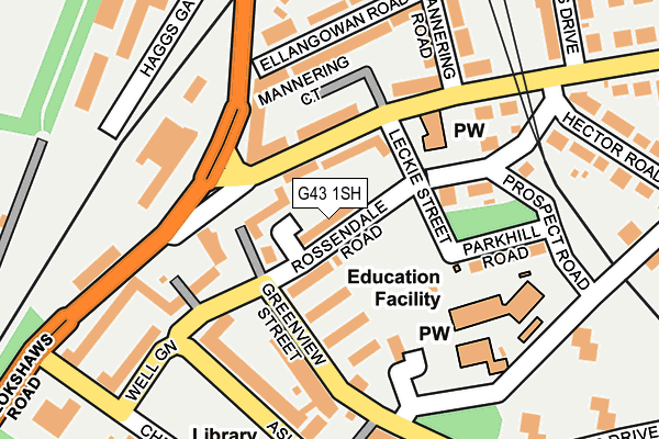 G43 1SH map - OS OpenMap – Local (Ordnance Survey)
