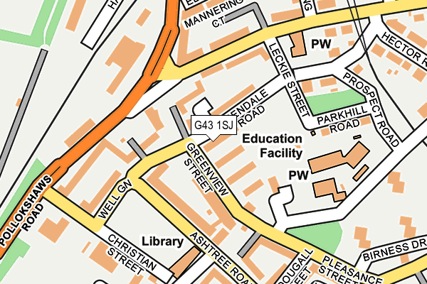 G43 1SJ map - OS OpenMap – Local (Ordnance Survey)