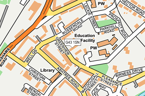 G43 1SN map - OS OpenMap – Local (Ordnance Survey)