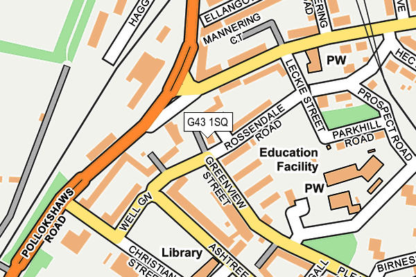 G43 1SQ map - OS OpenMap – Local (Ordnance Survey)