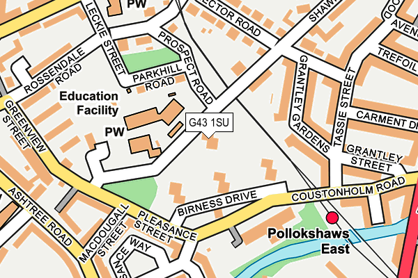 G43 1SU map - OS OpenMap – Local (Ordnance Survey)