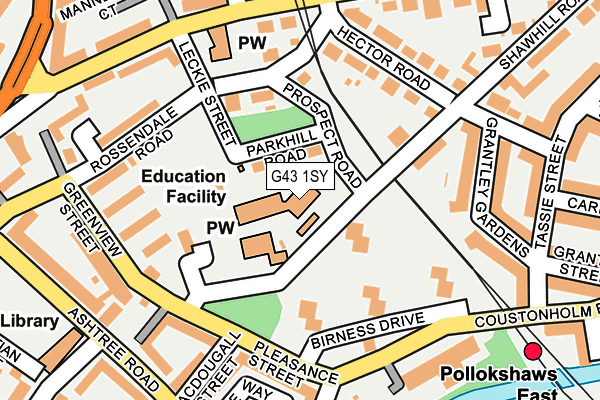 G43 1SY map - OS OpenMap – Local (Ordnance Survey)
