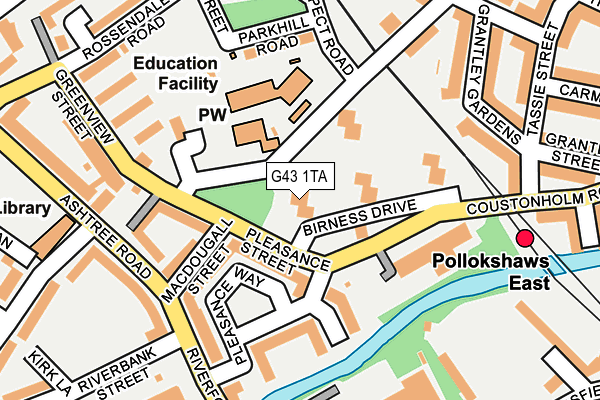 G43 1TA map - OS OpenMap – Local (Ordnance Survey)