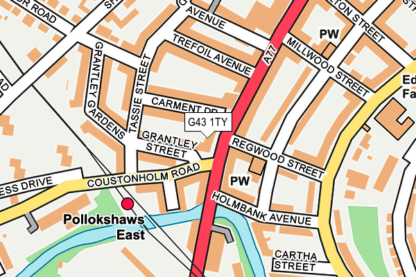 G43 1TY map - OS OpenMap – Local (Ordnance Survey)
