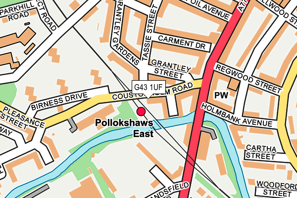 G43 1UF map - OS OpenMap – Local (Ordnance Survey)