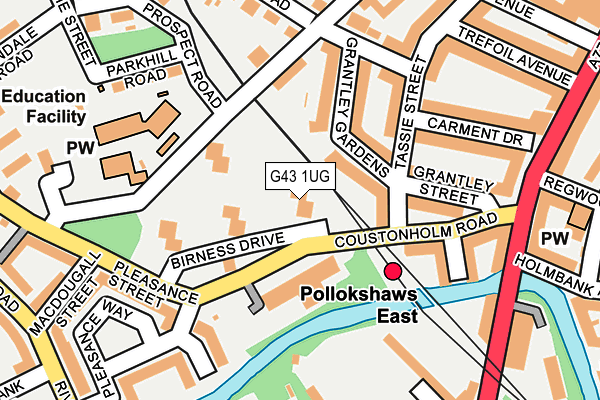 G43 1UG map - OS OpenMap – Local (Ordnance Survey)