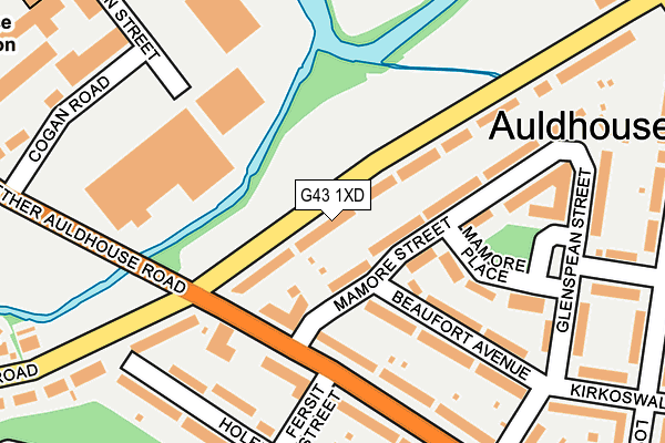 G43 1XD map - OS OpenMap – Local (Ordnance Survey)
