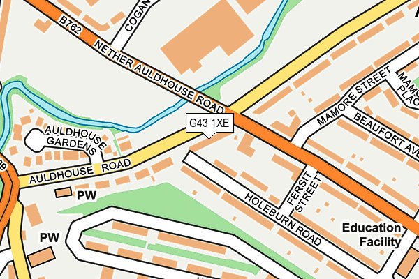 G43 1XE map - OS OpenMap – Local (Ordnance Survey)