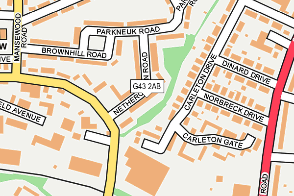 G43 2AB map - OS OpenMap – Local (Ordnance Survey)