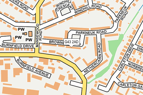 G43 2AD map - OS OpenMap – Local (Ordnance Survey)