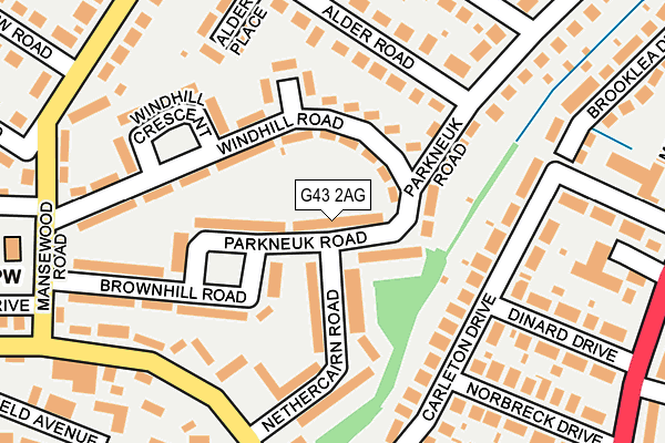 G43 2AG map - OS OpenMap – Local (Ordnance Survey)