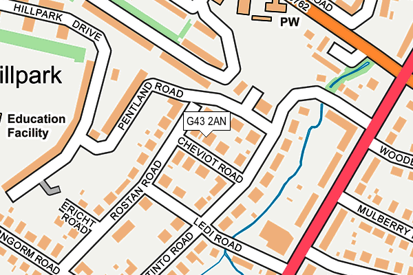 G43 2AN map - OS OpenMap – Local (Ordnance Survey)
