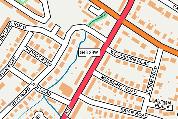 G43 2BW map - OS OpenMap – Local (Ordnance Survey)