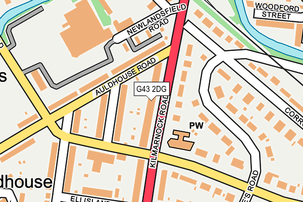 G43 2DG map - OS OpenMap – Local (Ordnance Survey)